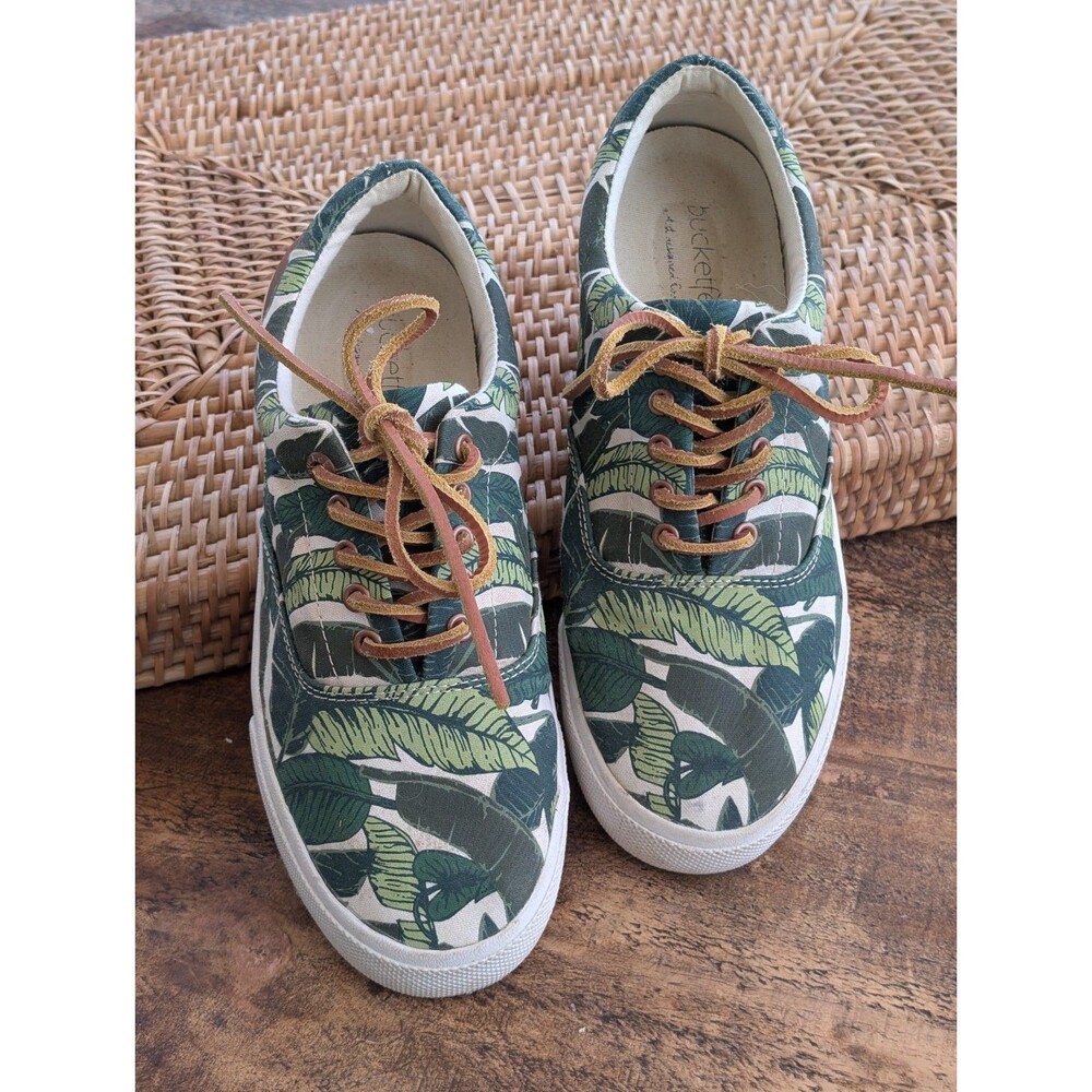 Bucketfeet SAVUSAVU tropical green leaf sneaker  - Unisex 41 Men's 8 Women's 10